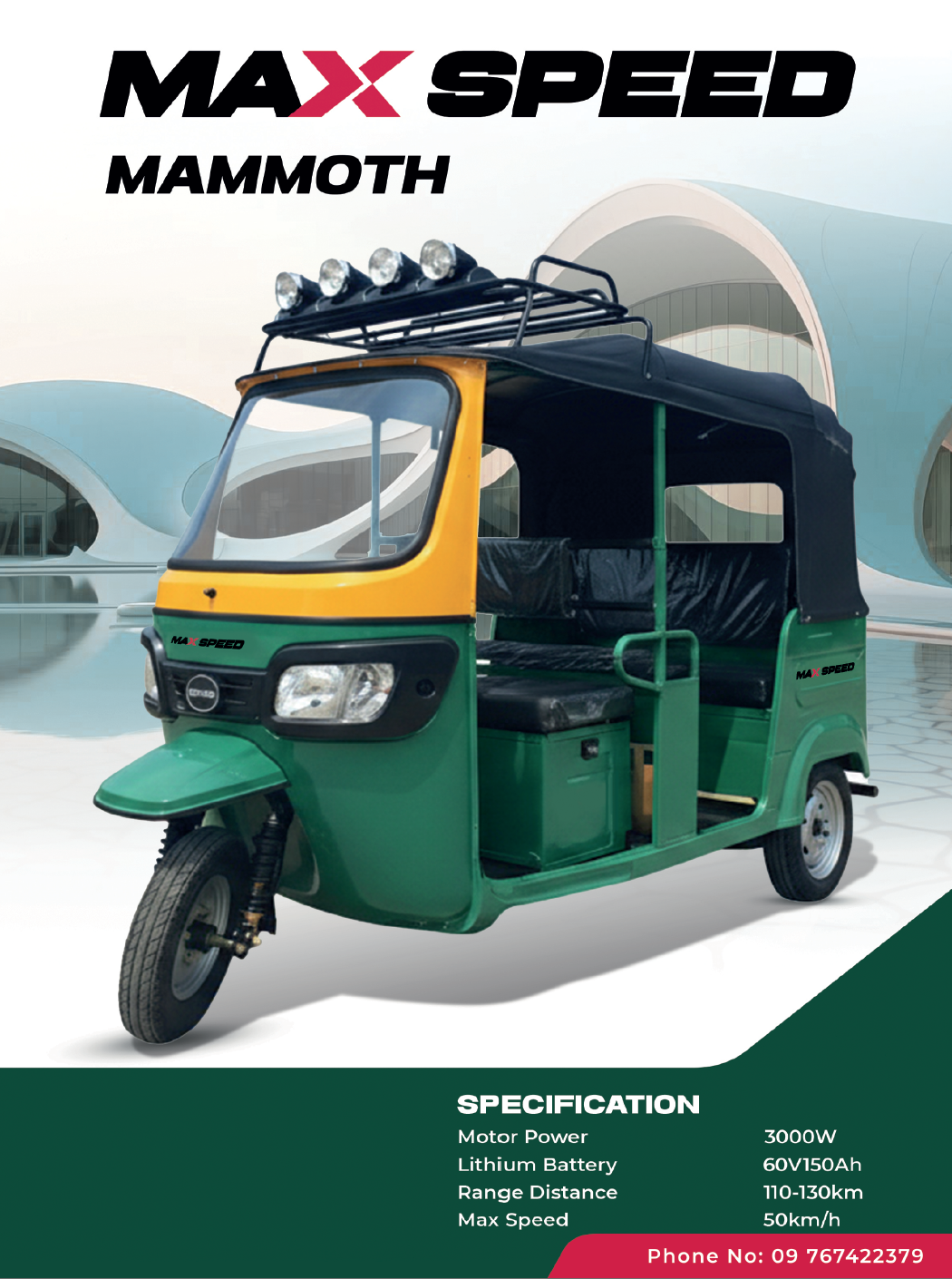 Max Speed's Mammoth 3-Wheel EV