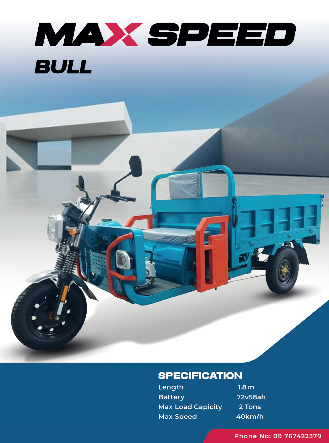 Max Speed's Bull 3-Wheel EV